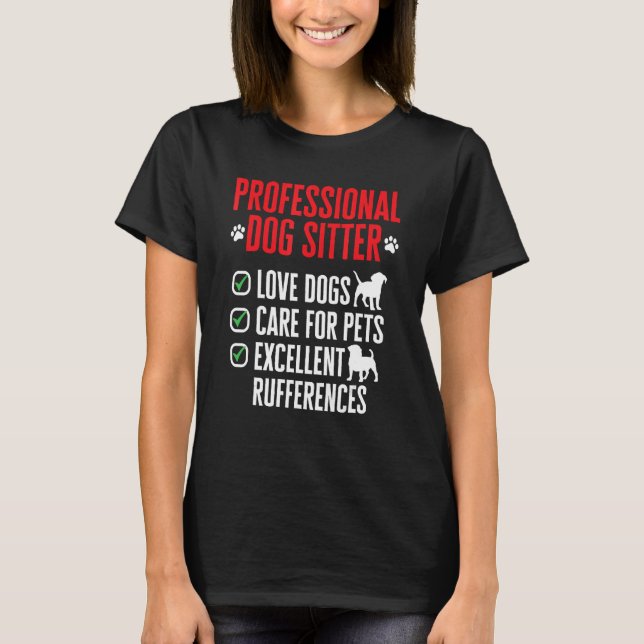 Camiseta Cachorro Sentado Pet Sitter Professional Dog (Frente)