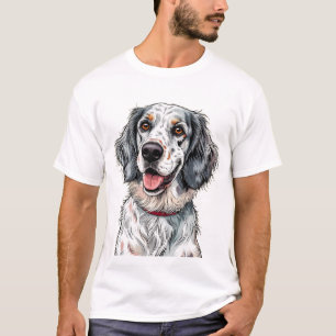 Camiseta Cachorro Setter Inglês Alegre