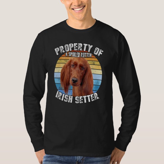 Camiseta Cachorro Setter Irlandês Retro Propriedade De (Frente)