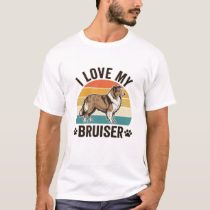 Camiseta Cachorro Sheltie Vintage Eu Amo Meu Bruiser Design