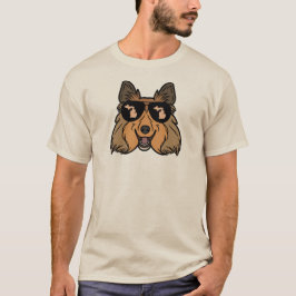 Camiseta Cachorro Shetland Usando Óculos de Sol de Michigan