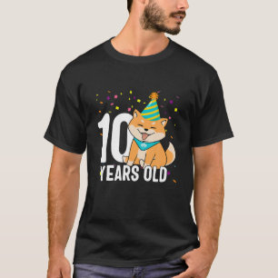 Camiseta Cachorro Shiba Inu De 10 Anos De Idade Mais De 10