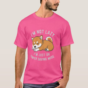 Camiseta Cachorro Shiba Inu Eu não sou preguiçoso Eu estou