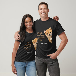Camiseta Cachorro Shiba Inu Fofo Citação de Cheiro Engraçad