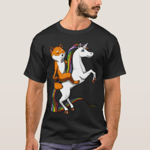 Camiseta Cachorro Shiba Inu Montando Unicórnio