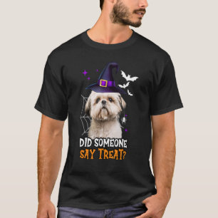 Camiseta Cachorro Shih Tzu Halloween Alguém Disse Guloseima
