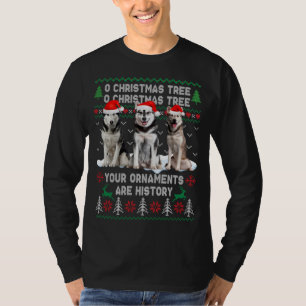 Camiseta Cachorro Siberiano Bonito - Árvore De Natal Ugly X