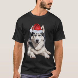 Camiseta Cachorro Siberiano Cachorro Cachorro Feliz Natal