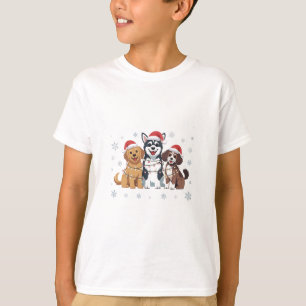 Camiseta Cachorro Siberiano Engraçado Na Árvore De Natal