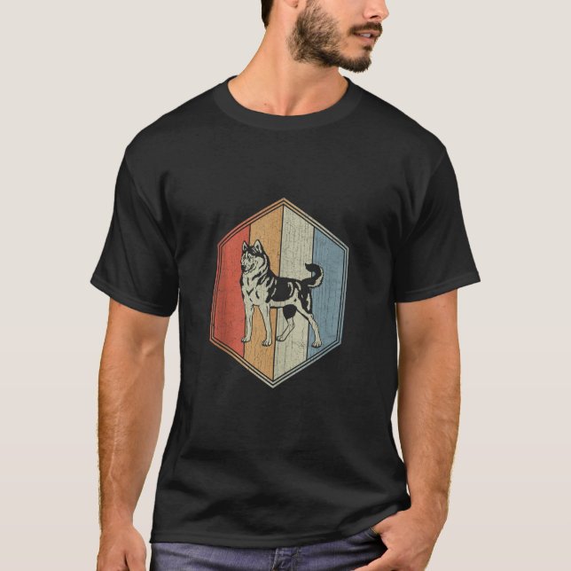 Camiseta Cachorro Siberiano Husky Com Design Distante Do (Frente)
