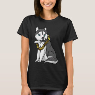 Camiseta Cachorro Siberiano Husky Com Faca