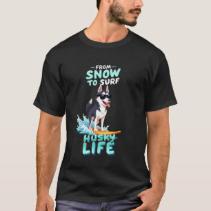 Camiseta Cachorro Siberiano Husky Legal Surfando