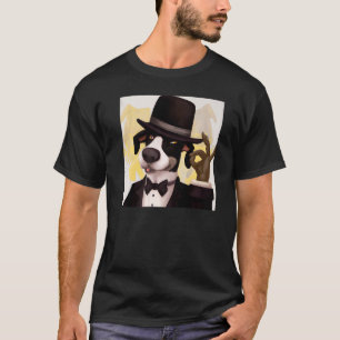 Camiseta Cachorro smoking meme cachorrinho fofo retrato eng