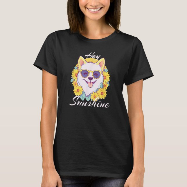 Camiseta Cachorro Sol Dias De Verão Vestindo Óculos De Sol  (Frente)