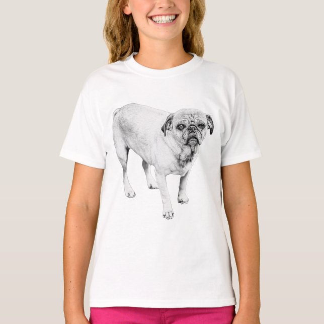 Camiseta Cachorro Sombreado Clássico para um Estilo Descont (Frente)