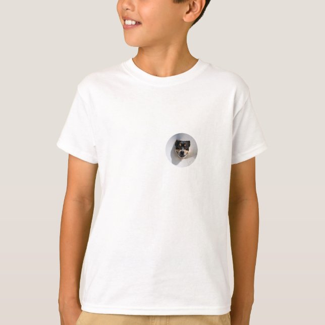 Camiseta Cachorro sorridente engraçado (Frente)