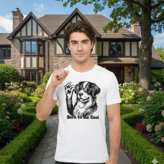 Camiseta Cachorro Sortudo Legal Óculos de Sol Cachorro com