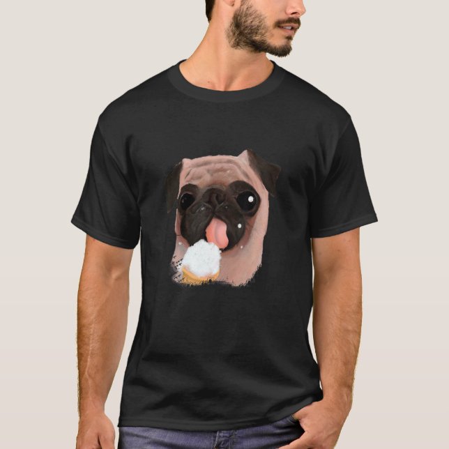 Camiseta Cachorro Sorvete Comendo Cubo 1 (Frente)