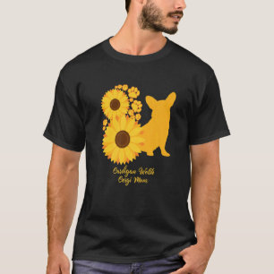 Camiseta Cachorro Sunflower Mãe Cardigan Welsh Corgi