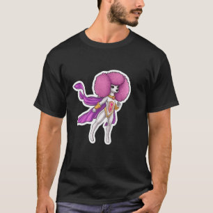 Camiseta Cachorro Super-Herói Poodle com Capa Vermelha