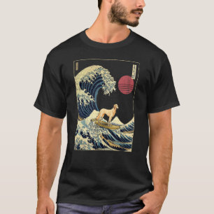 Camiseta Cachorro Surf Kanagawa Japonês Saluki