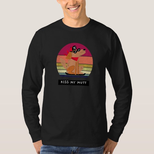 Camiseta Cachorro Tee Pun Humor Beija Meu Mutt Men Mulheres (Frente)