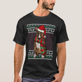 Camiseta Cachorro Terrier Bull Miniatura Natal Chapéu do Pa