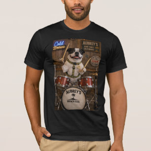 Camiseta Cachorro Terrier de Boston tocando tambor