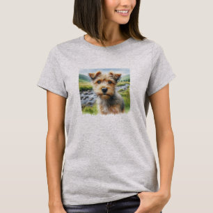 Camiseta Cachorro Terrier Fofo em Aquarela