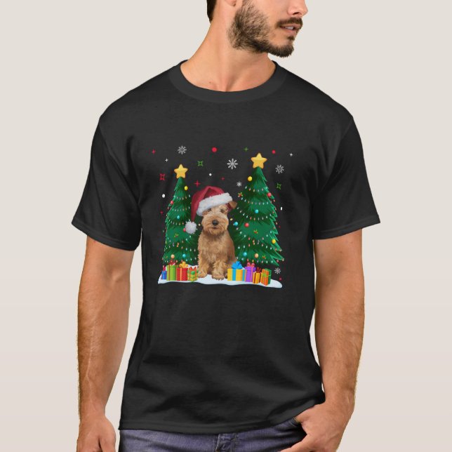 Camiseta Cachorro Terrier Molhado Roda Molhado Lover Santa  (Frente)