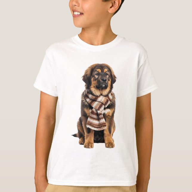 Camiseta Cachorro Tibetano Aconchegante para Crianças (Frente)