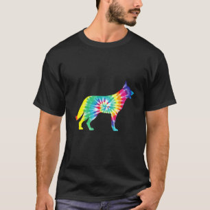 Camiseta Cachorro Tie Dye Hippie Pastor Alemão Retrô Filhot