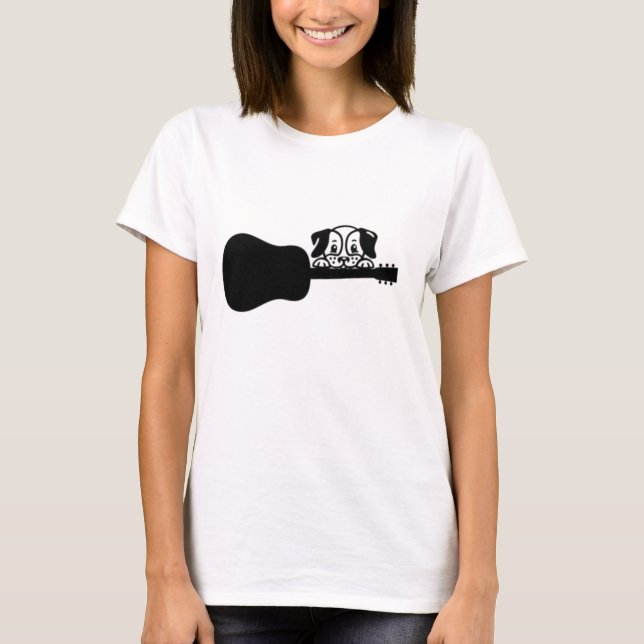 Camiseta Cachorro toca guitarra (Frente)