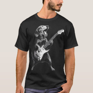 Camiseta Cachorro Tocando Guitarra Rock Star Rock Roll Home