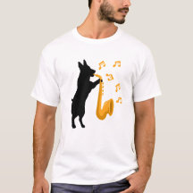 Cachorro Tocando Saxofone Amantes de Jazz Engraçad