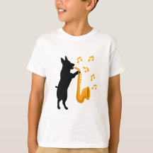Cachorro tocando saxofone de Jazz Design engraçado