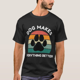 Camiseta Cachorro Torna Tudo Melhor - Design de Pegada de P