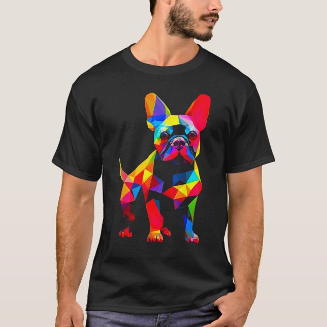 Camiseta Cachorro Touro Francês pop (Frente)