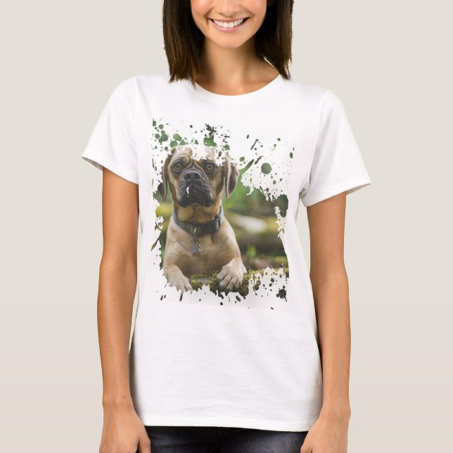Camiseta Cachorro Trabalho de arte (Frente)