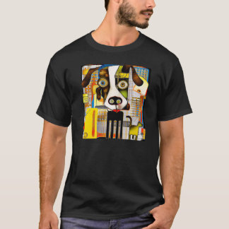 Camiseta Cachorro trabalho de arte estranho malvado
