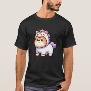 Camiseta Cachorro Unicórnio Chow Chow Criatura Mitológica E