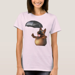 Camiseta Cachorro Universo 3D Adorável Com Guarda-Chuva T-S