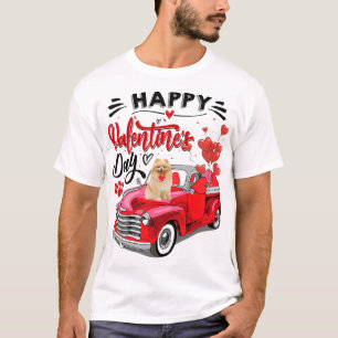 Camiseta Cachorro Vermelho Cachorro Feliz Dia de os namorad