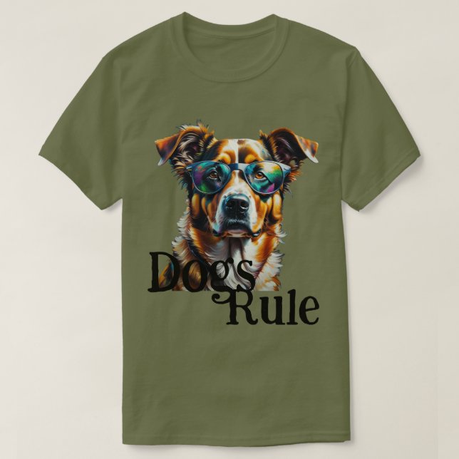 Camiseta Cachorro Vestindo óculos escuros (Frente do Design)