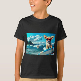 Camiseta Cachorro Vestindo óculos escuros Arte AI