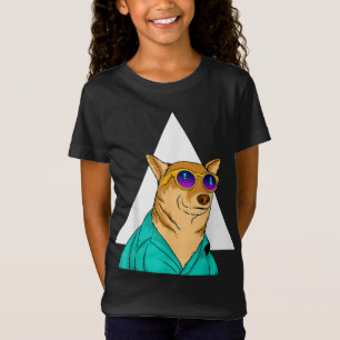 Camiseta Cachorro Vestindo óculos escuros Engraçado Pet Bon