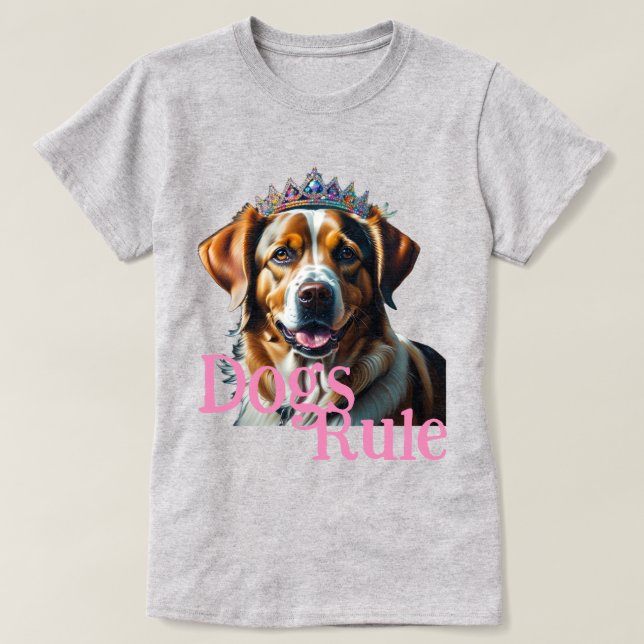 Camiseta Cachorro Vestindo Tiara (Frente do Design)