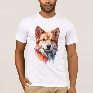 Camiseta Cachorro-Vibrante Cachorro Leal Companion Art