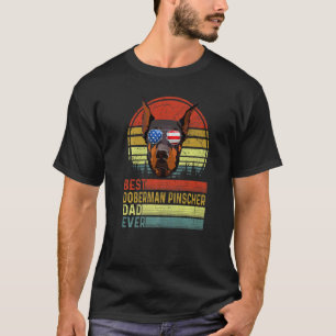 Camiseta Cachorro Vintage Melhor Doberman Pinscher Pai de T