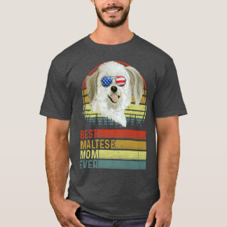 Camiseta Cachorro Vintage Melhor Mãe Maltesa Sempre No Dia